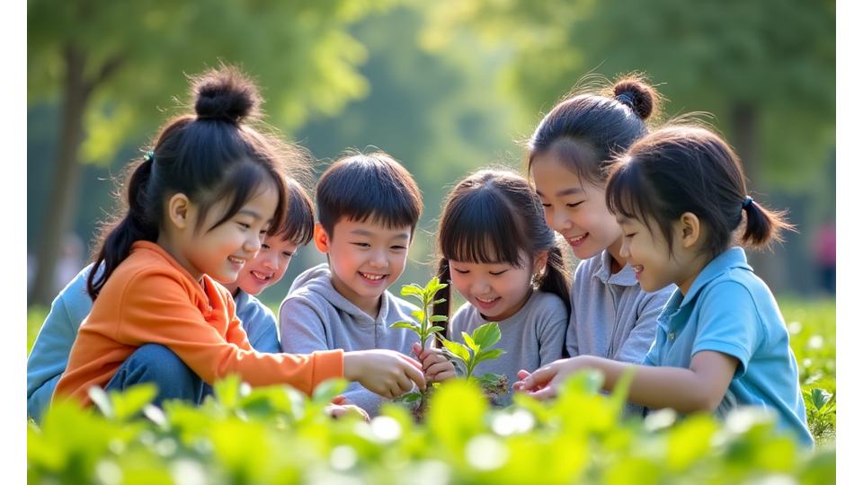 청소년들에게 환경 교육을 실시하는 이슬별 직원