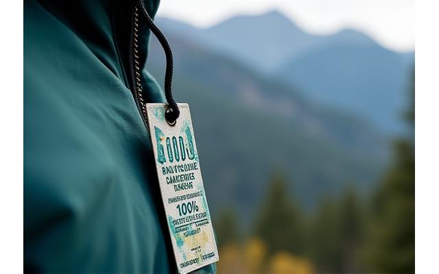 아웃도어 의류와 재활용 소재 태그