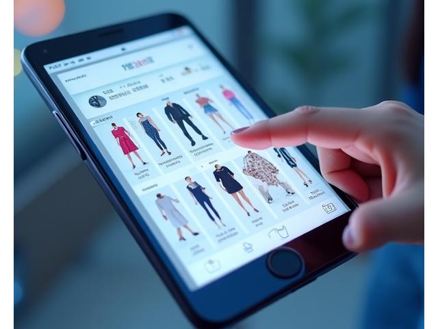 AI 기반 개인 패션 추천 시스템을 나타내는 이미지. 화면에 개인의 스타일 선호도, 체형, 피부톤 분석 데이터가 시각화되어 있고, 그에 맞는 의류 추천이 제시되는 모습.